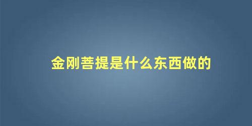 金刚菩提是什么东西做的 金刚菩提有什么用