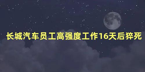 长城汽车员工高强度工作16天后猝死