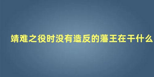 靖难之役时没有造反的藩王在干什么 明朝宁