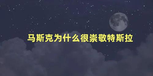 马斯克为什么很崇敬特斯拉