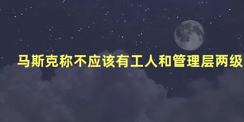 马斯克称不应该有工人和管理层两级