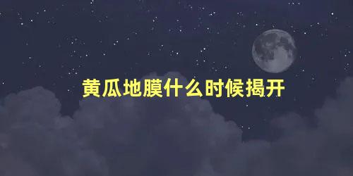 黄瓜地膜什么时候揭开 黄瓜什么时候打顶合适