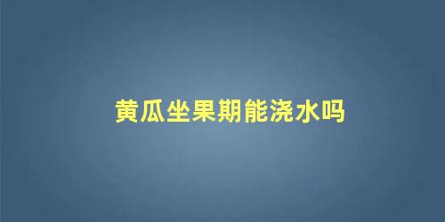 黄瓜坐果期能浇水吗 黄瓜小苗几天浇水最好