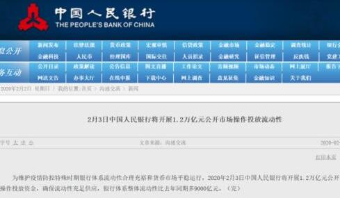 央行投放1.2万亿是怎么回事？意味着什么？