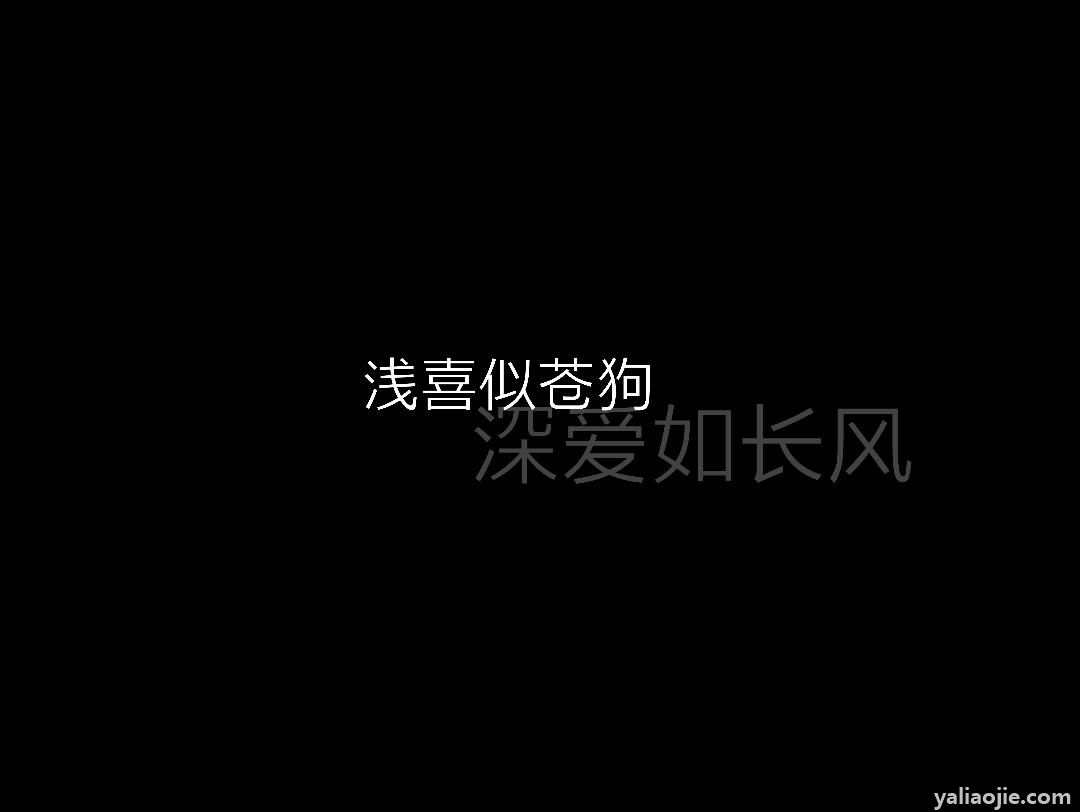 浅喜似苍狗深爱如长风是什么意思？